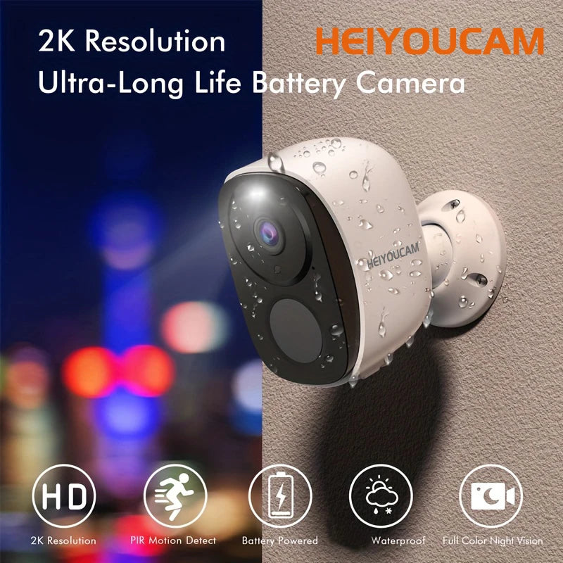 Security Cameras Wireless Outdoor, 2K 3MP Battery Powered WiFi Securit ...